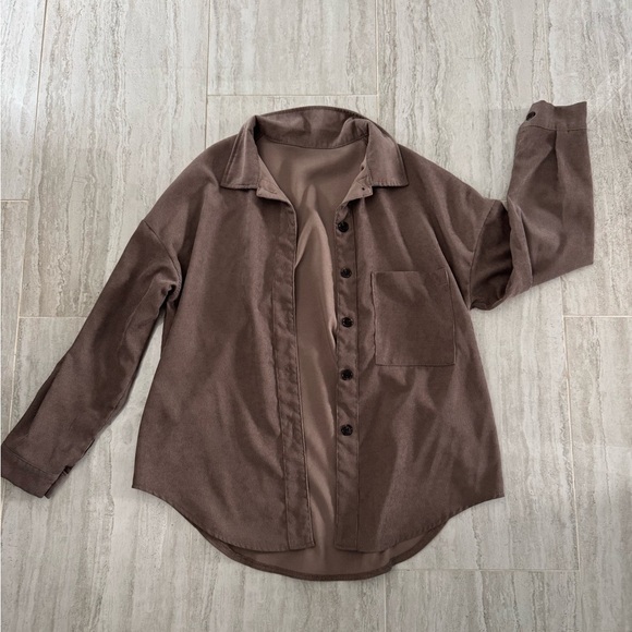 SHEIN Tops - Brown Corduroy Top